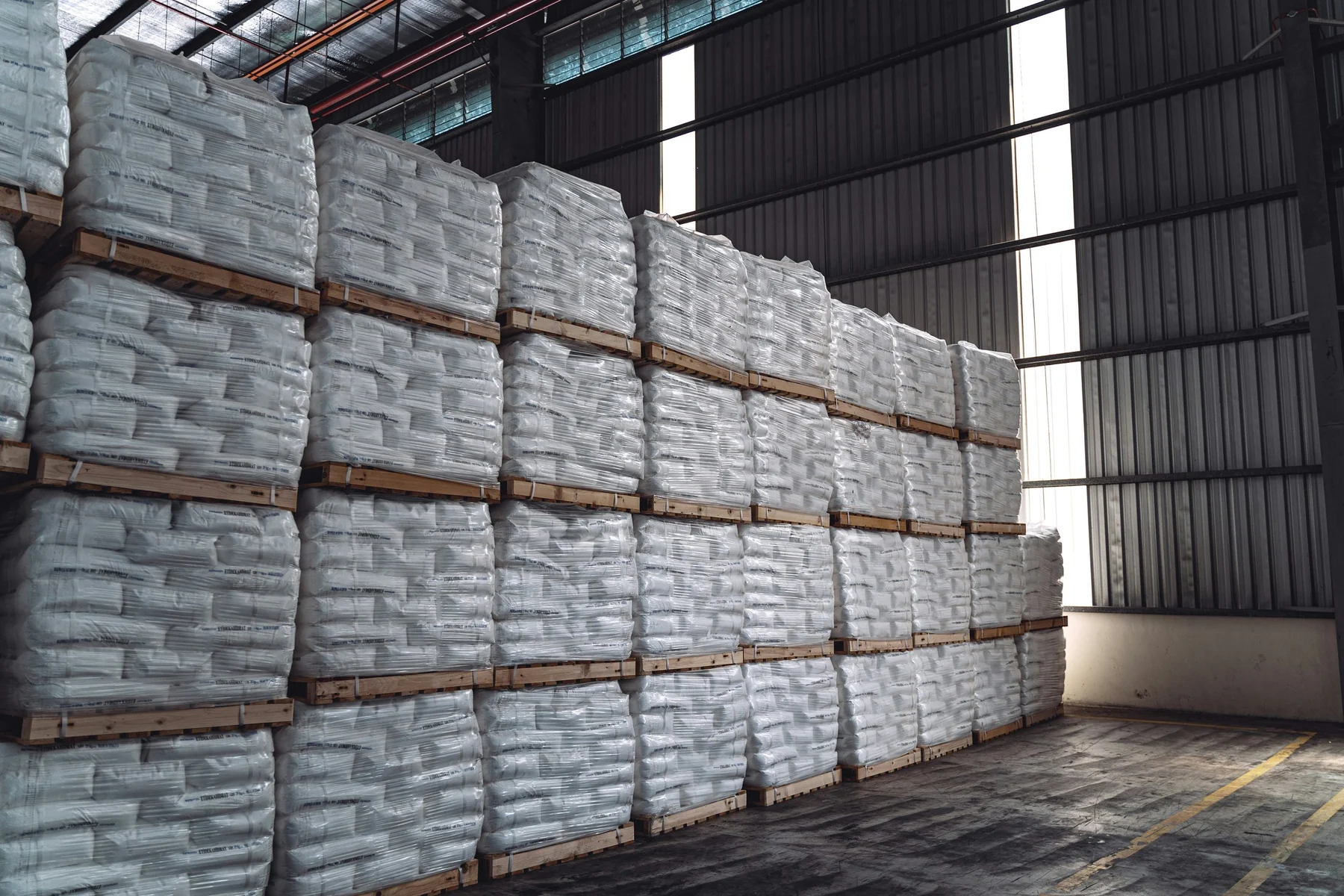 Insulation being installed in a building envelope